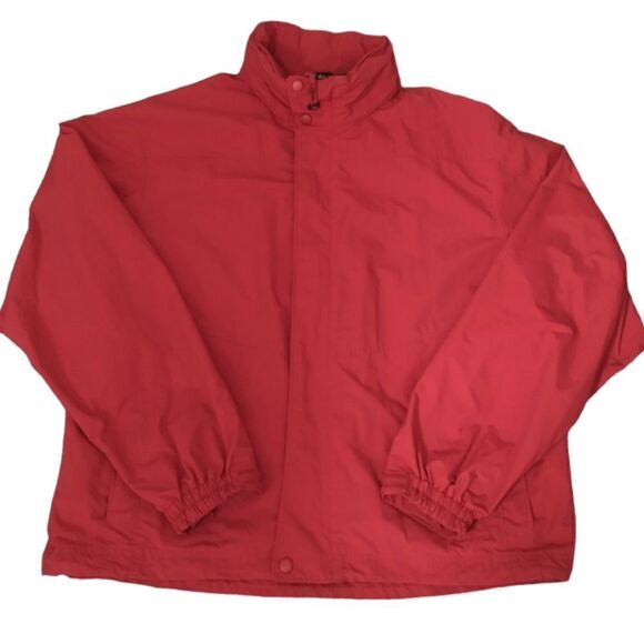 LL Bean Mens Jacket L Vintage 90s Parka Coat Red Outdoor All Conditions No Liner - Picture 2 of 16